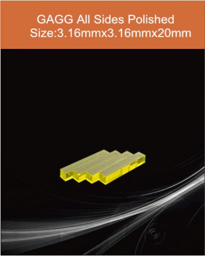 GAGG Ce scintillation crystal, GAGG Ce scintillator, GAGG Ce Crystal,   Ce:Gd3Al2Ga3O12 crystal, 3.16x3.16x20mm
